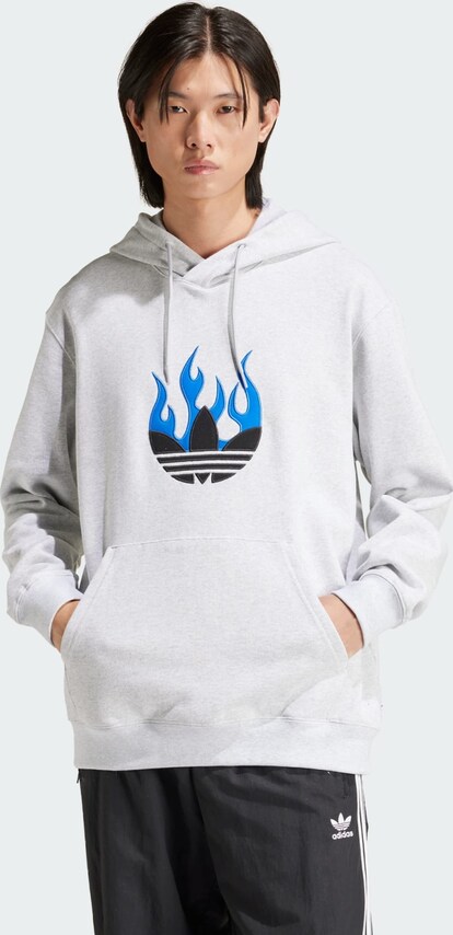 ADIDAS ORIGINALS, Sweatshirt ' Flames ', Grey, Image 2 of 5
