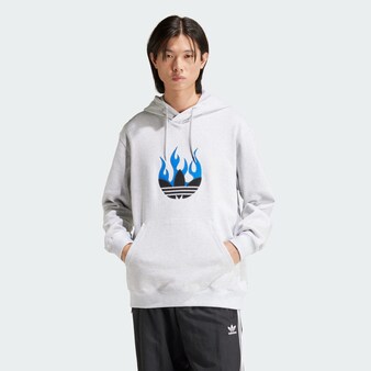 Sweatshirt ' Flames ' in Grau