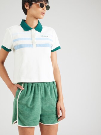 Poloshirt '80s' in Weiß & Braun