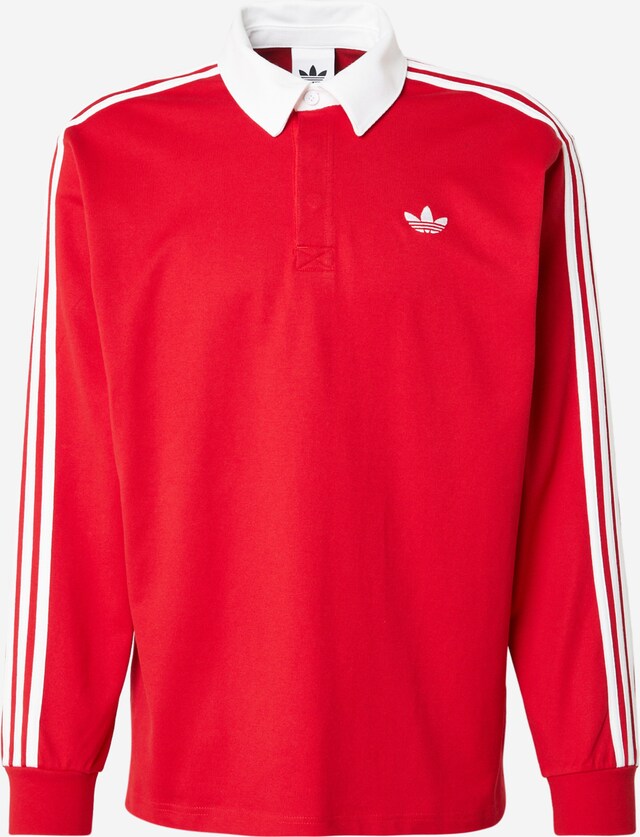 ADIDAS ORIGINALS, Poloshirt '3-Stripes Rugby Longsleeve' Rot, Bild 1 von 5