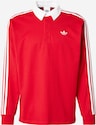 Nicht ausgewählt, ADIDAS ORIGINALS, Poloshirt '3-Stripes Rugby Longsleeve' Rot