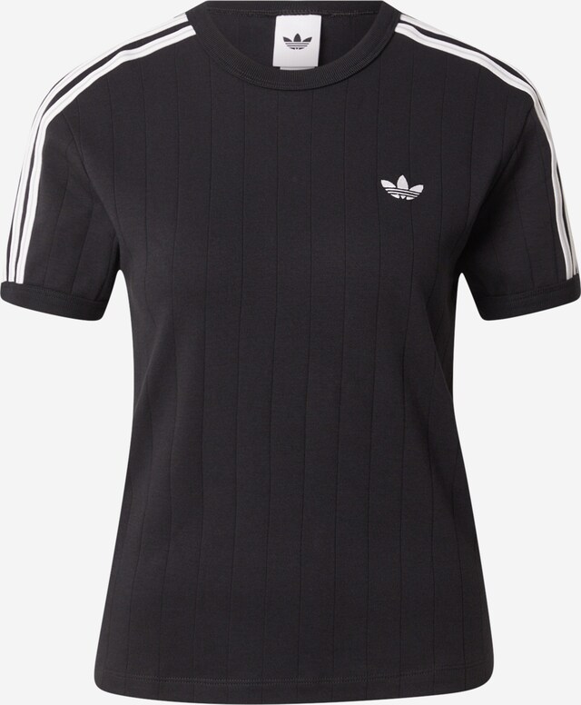 ADIDAS ORIGINALS, T-Shirt 'PINSTRIPE SHORT SLEEVE SLIM' Schwarz, Bild 1 von 5