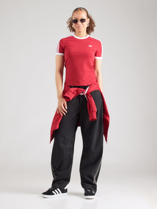 ADIDAS ORIGINALS, T-Shirt '3-Stripes Slim' Rot, Bild 5 von 5
