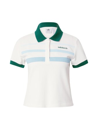 Poloshirt '80s' in Weiß & Braun