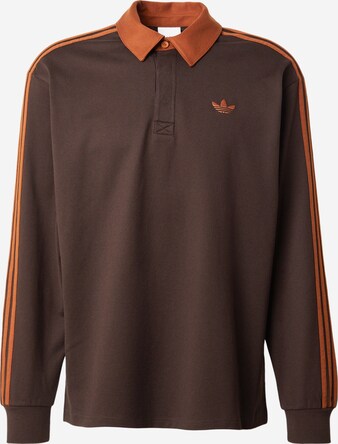 ADIDAS ORIGINALS, Poloshirt '3-Stripes Rugby Longsleeve' Braun