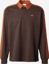Ausgewählt, ADIDAS ORIGINALS, Poloshirt '3-Stripes Rugby Longsleeve' Braun