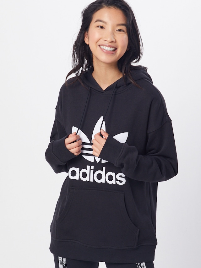 ADIDAS ORIGINALS, Sweatshirt 'Adicolor Trefoil', Black, Image 2 of 5