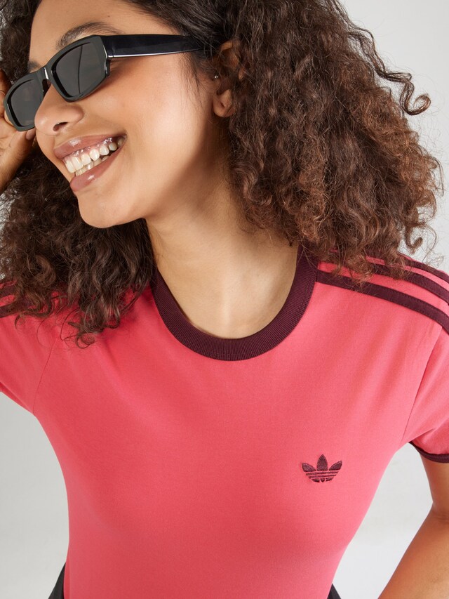 ADIDAS ORIGINALS, T-Shirt '3-Stripes Slim' Pink, Bild 2 von 5