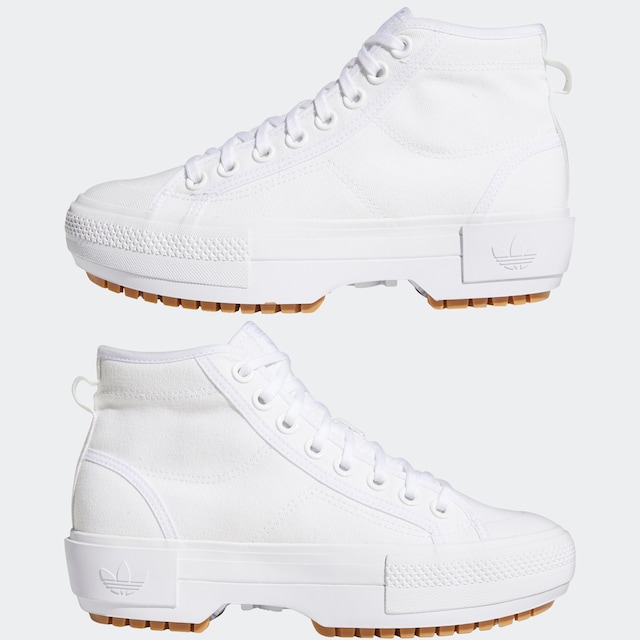 ADIDAS ORIGINALS, High-Top Sneakers 'Nizza Trek', White, Image 3 of 11