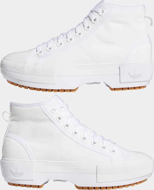 ADIDAS ORIGINALS, High-Top Sneakers 'Nizza Trek', White, Image 3 of 11
