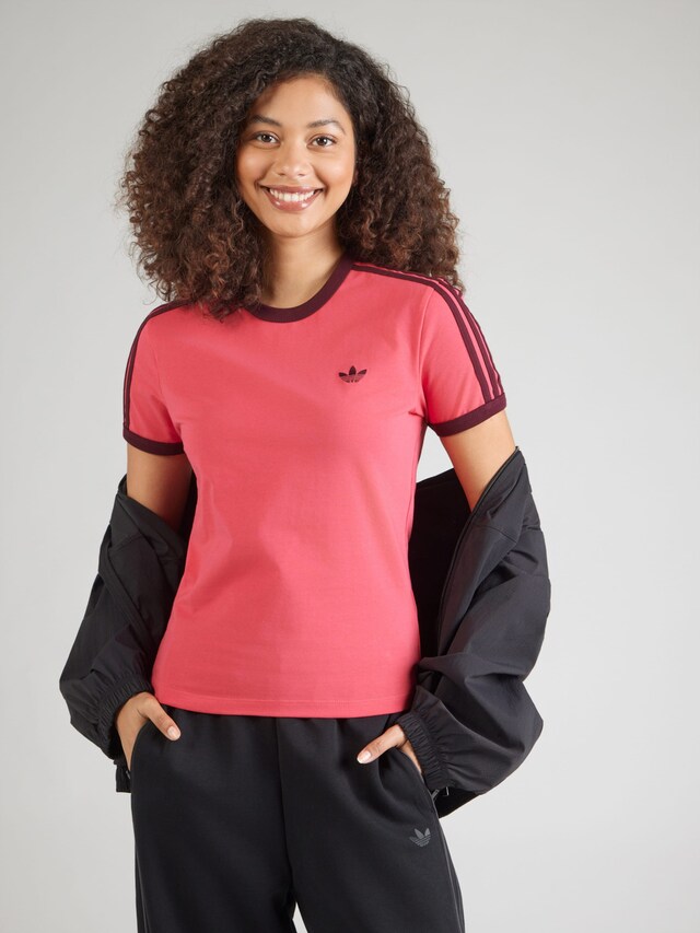 ADIDAS ORIGINALS, T-Shirt '3-Stripes Slim' Pink, Bild 3 von 5