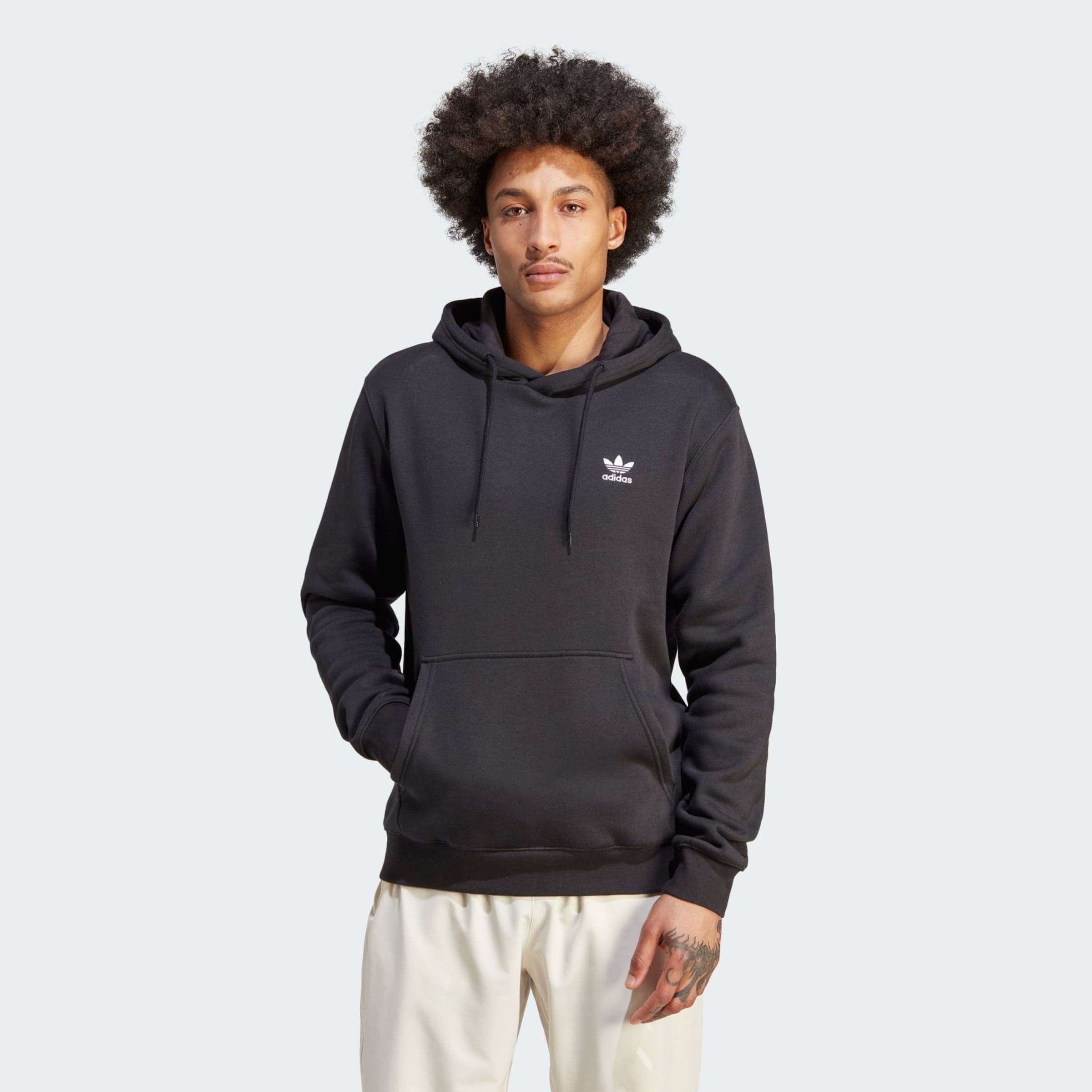 Sweatshirt 'Trefoil Essentials' in Schwarz, Grau & Beige